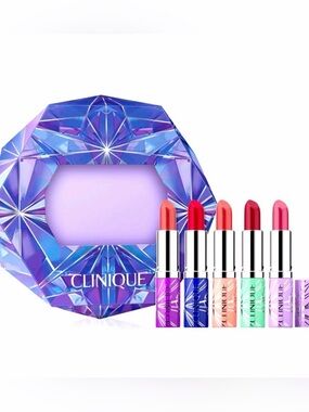 Clinique Pop Lip Colour Primer Lipstick in Bare Cherry Mocha Berry Plum Gift Set